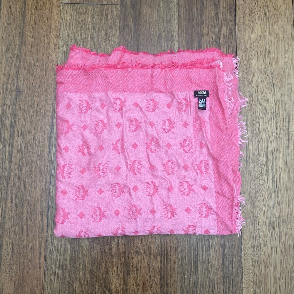 MCM Monogram Jacquard Frayed Large Scarf